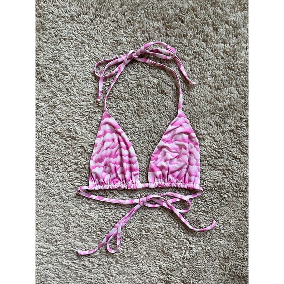 Frankies Bikinis Women's Tavi Bikini Top in Pink Cloud Size MEDIUM - Picture 1 of 5